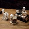 Scary Halloween Skull Pen Holder Resin Crafts Skeleton Statue Ornament  Home Desktop Decoration