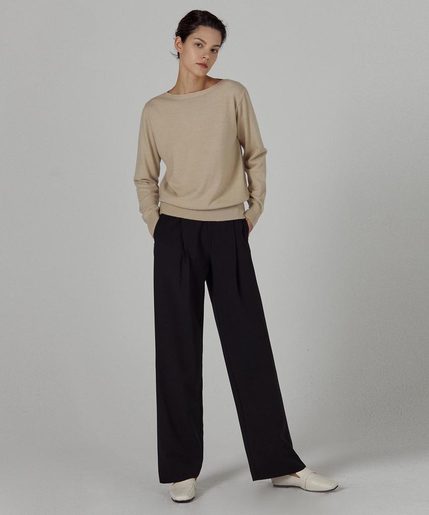 A.RIFF Band Single-Pleat Pants - Black