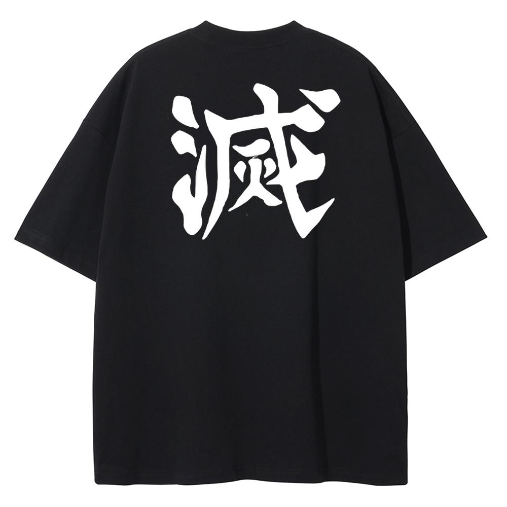 Berserk Logo Harajuku Anime Print TShirt Men Streetwear Vintage Black Tshirt Summer Short Sleeve Cotton Loose Washed Tops Tees