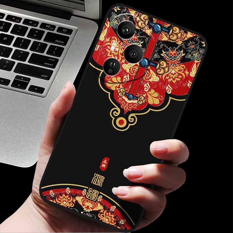 Emboss Case For Honor 400 / 400 Pro / 400 Lite 3D Relief Embossed Retro Silicone Back Cover For Honor 400 Pro 400 5G Soft Emboss