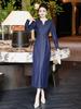 2026 Spring Women's Long Sleeve Elegant Denim Slit Dress