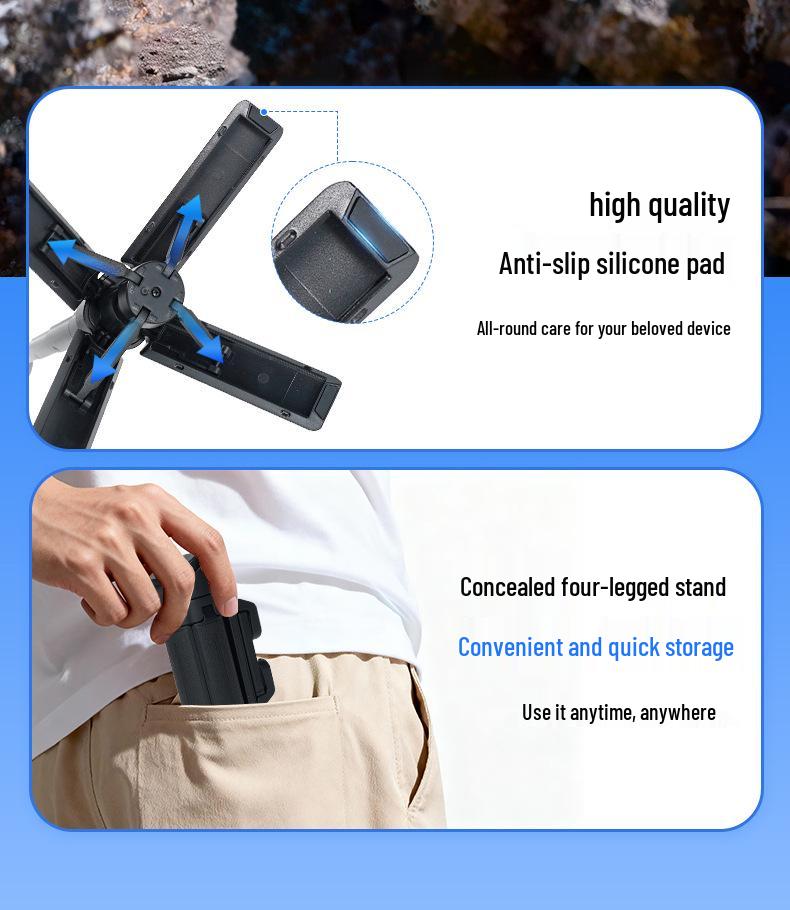 2026 Mini Portable Bluetooth Selfie Stick: 360° Rotating Universal Handheld for Live Broadcast