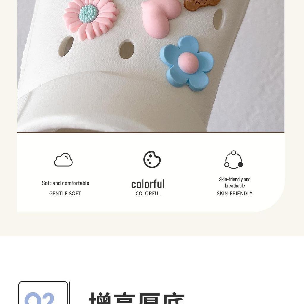 Women's 2025 Black Non-Slip Thick-Soled Beach Clogs for Comfortable Summer Wear