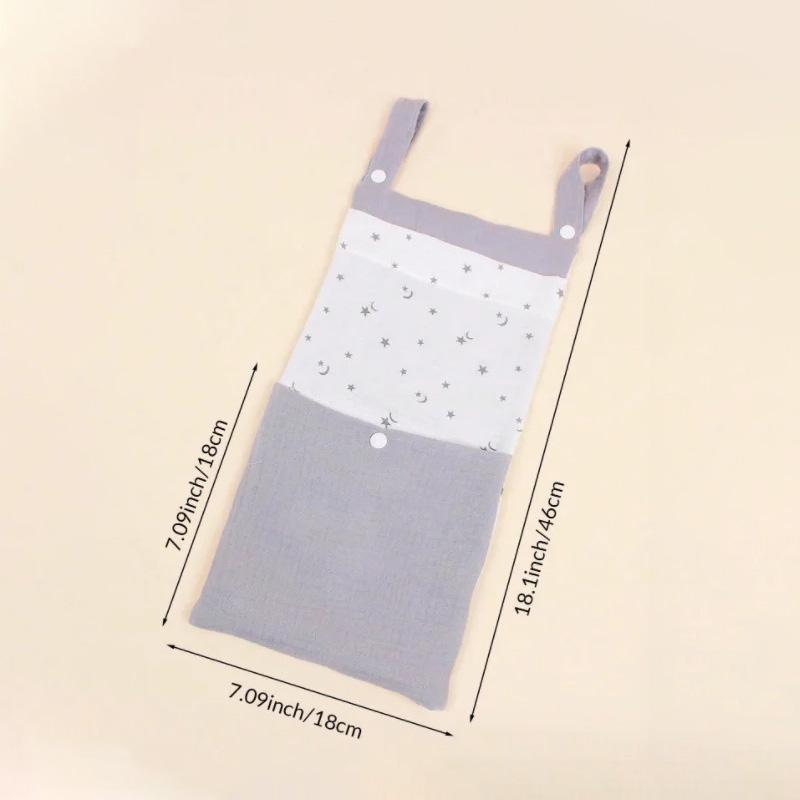 Hanging Baby Bed Storage Bags Cotton Portable Newborn Crib Organizer Toy Diaper Pocket for Crib Bedding Set Nappy Store Bags