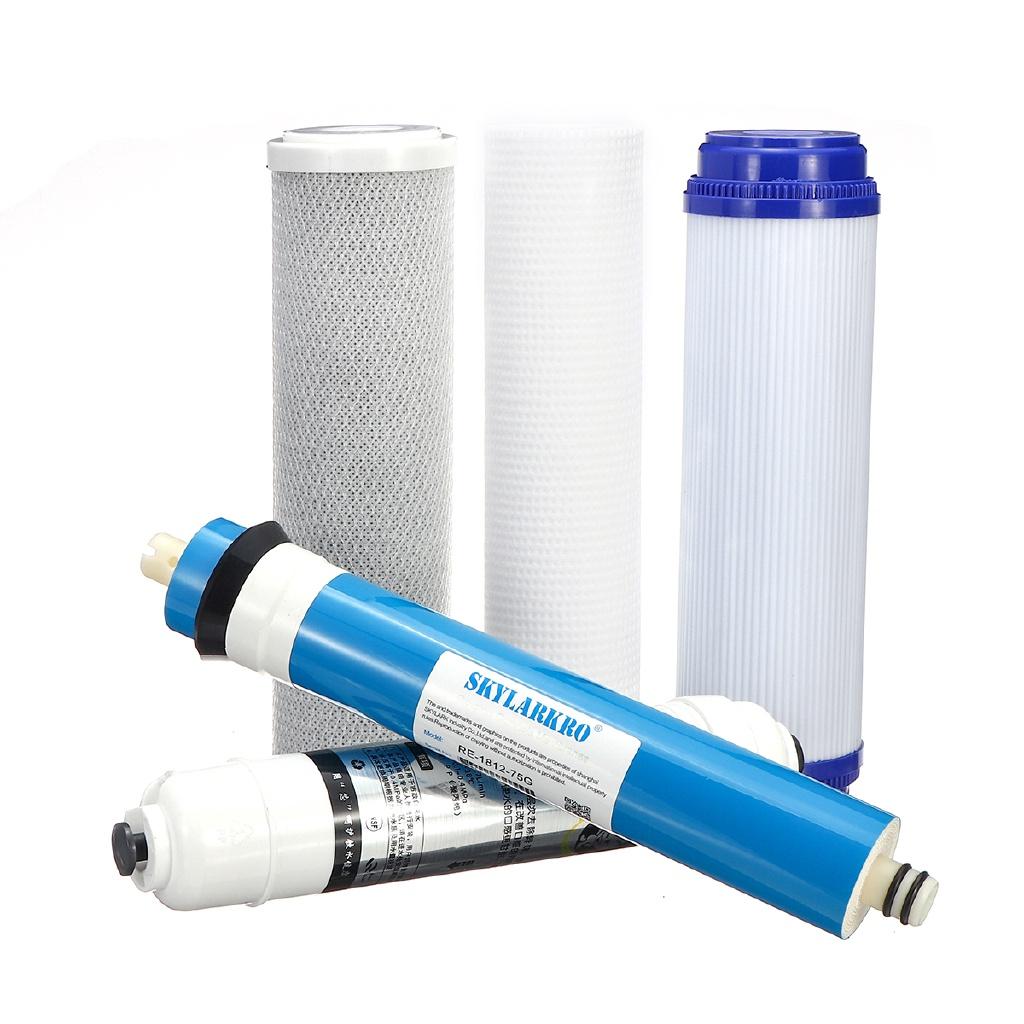5-stufiges Umkehrosmose-RO-Ersatz-Wasserfilter-Set, 5-teilige 75-GPD-Membran-Wasserfilterkartusche