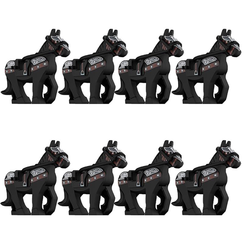 MOC Medieval Military Building Blocks Cavalry Regiment Knight Horse Animal Accessories Set Mini Bricks Buy Goods Boy Toy Gift