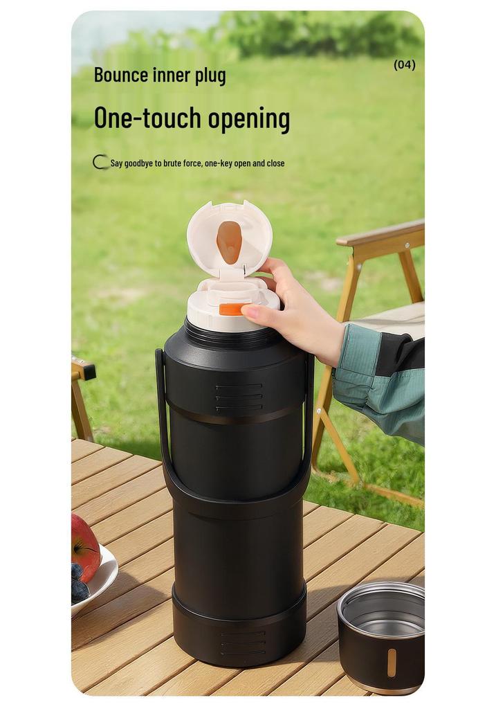 Large Capacity 316 Stainless Steel Insulated Thermos Flask with Portable Design for Outdoor and Travel Use