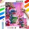Stitch Christmas Oil Painting Hand Painting Coloring Painting Handmade Diy Home Decoration Gift