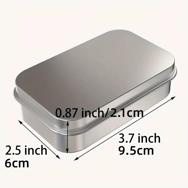 6-12pcs Aluminum Storage Boxes with Lids Portable Rectangular Metal Containers for Small Items Gift Cards Holder Home Organizers