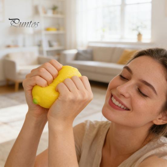 Sensory Stress Ball Relief Simulated Lemon Toy Decompression Yellow Green Squeeze Anti-anxiety Simulation Fruit Fidget Soft