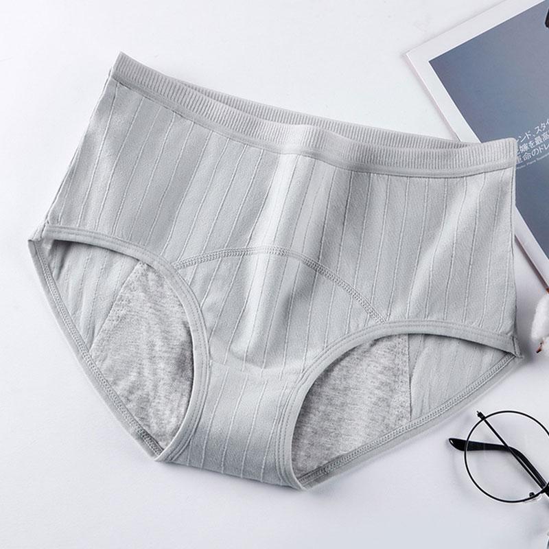 Women Underwear Breathable Mid-Waist Menstrual Knickers Cotton Panties Period Pants Leak-Proof