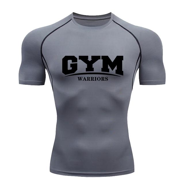 Men's Compression Shirt Gym Training Workout Short-sleeved Breathable Sweat-absorbent Quick-drying Stretch T-shirt Summer S-3XL
