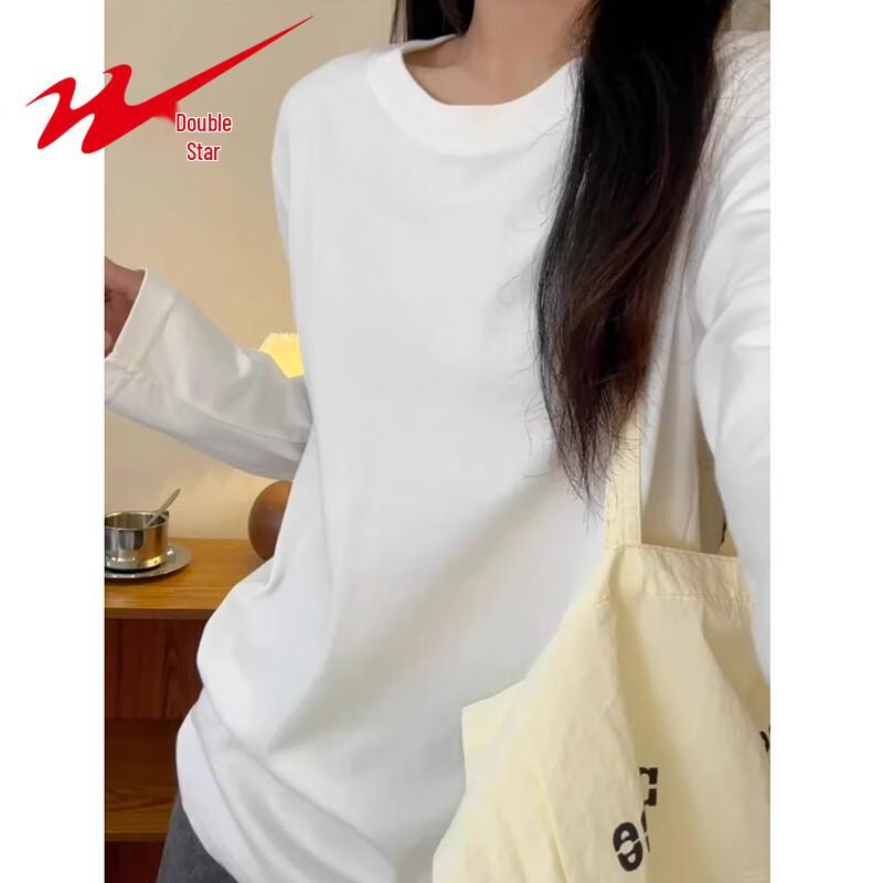 Shuangxing Women's Solid Long Sleeve Cotton T-Shirt