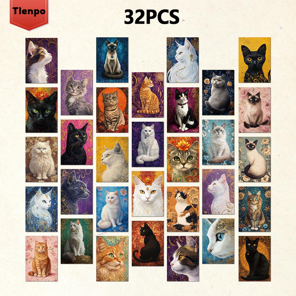 

32pcs, Cat Collection Postcards, Birthday/Anniversary Gifts, Collectibles, Suitable for Gift Giving, Can be Mailed.