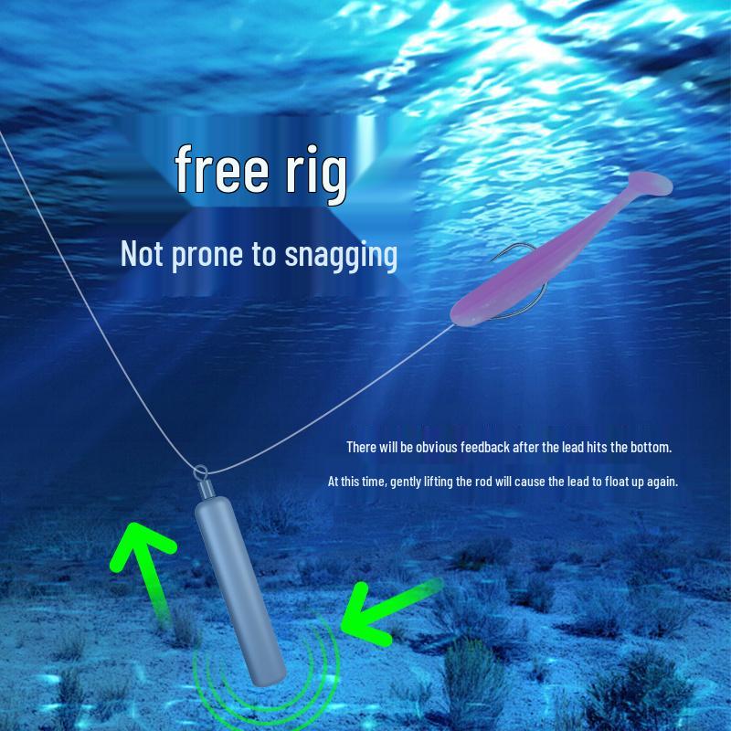 Lure-Free Rig Sinker: Cylindrical Drop Shot with Swivel, Anti-Hang Design