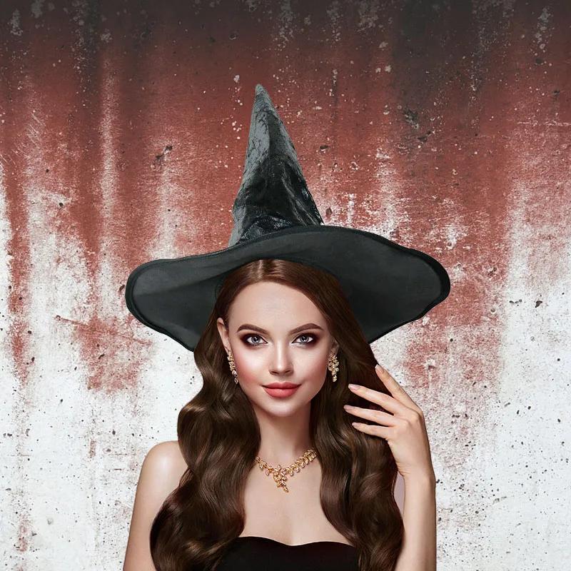 Halloween Leather Witch Wizard Hats Vintage Party Hat Headwear Props Decoration Cosplay Costume Accessories for Children Adult