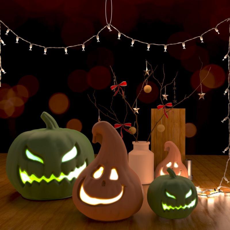 Diy Crystal Drop Glue Potted Gypsum Halloween Skull Silicone Mold Three-dimensional Pumpkin Decoration Mold