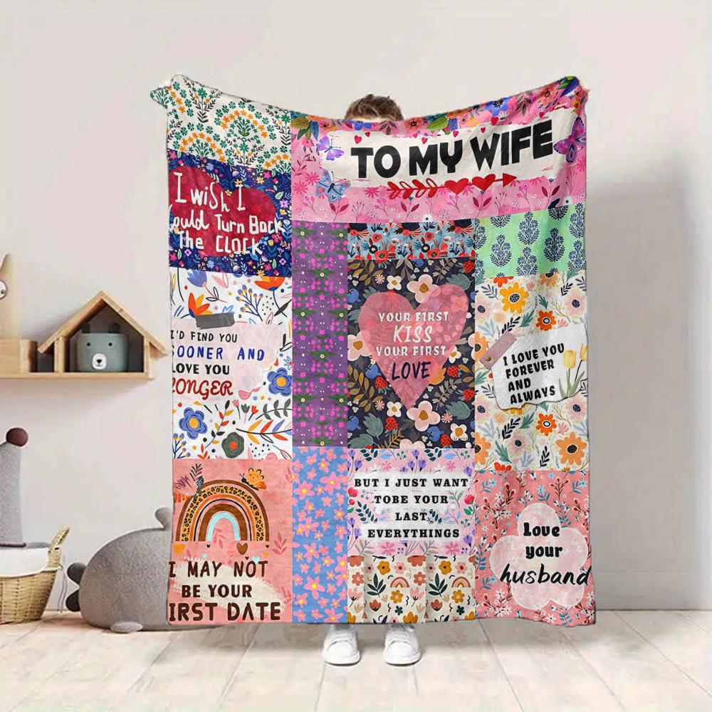 1pc Anniversary Romantic Love Blanket - Perfect Gift for Birthdays, Christmas & Halloween- Soft, Warm & Versatile Yy250909151