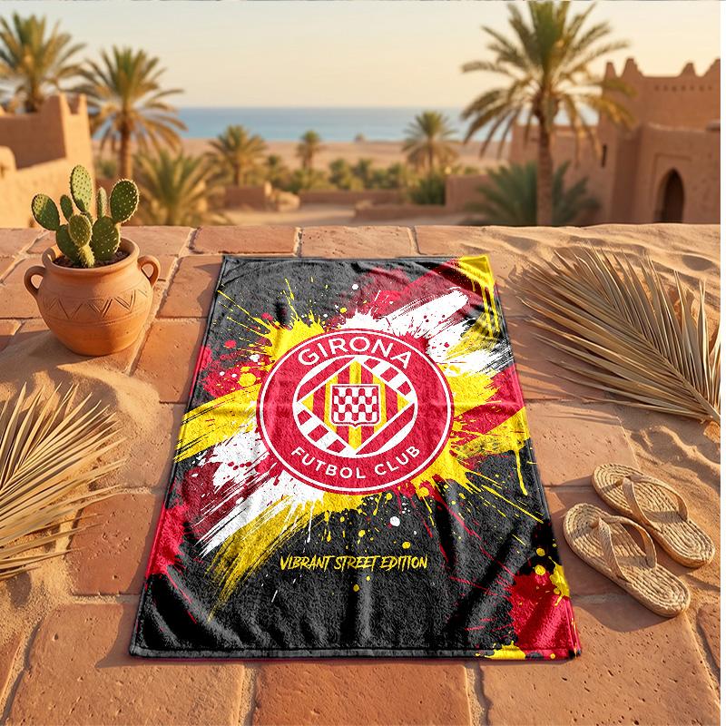 Girona FC Print Microfiber Beach Towel Quick Dry Absorbent Large Towel For Beach Swimming Travel