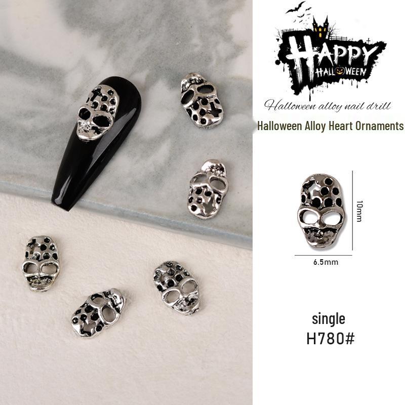 Japanese Metal Nail Art: Halloween Ghost Claw, Skull & Spider Rhinestone Stickers