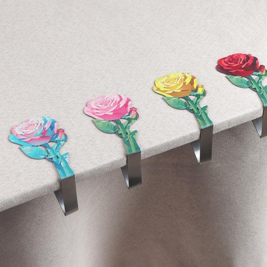 Stainless Steel Rose Tablecloth Clip Non-slip Indoor Outdoor Wedding Party Picnic Camping Table Cover Holder Fixing Clamp