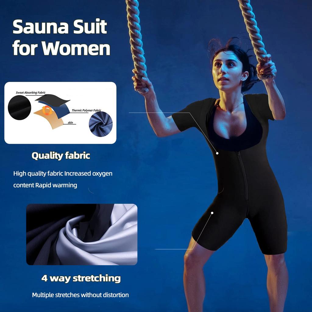 Sauna For Suit Sweat Women Shapers Slimming Bodysuit Shapewear Shirt Gym Zipper Jacket Workout Waist Trainer Vest Body Shaper Sauna Shorts