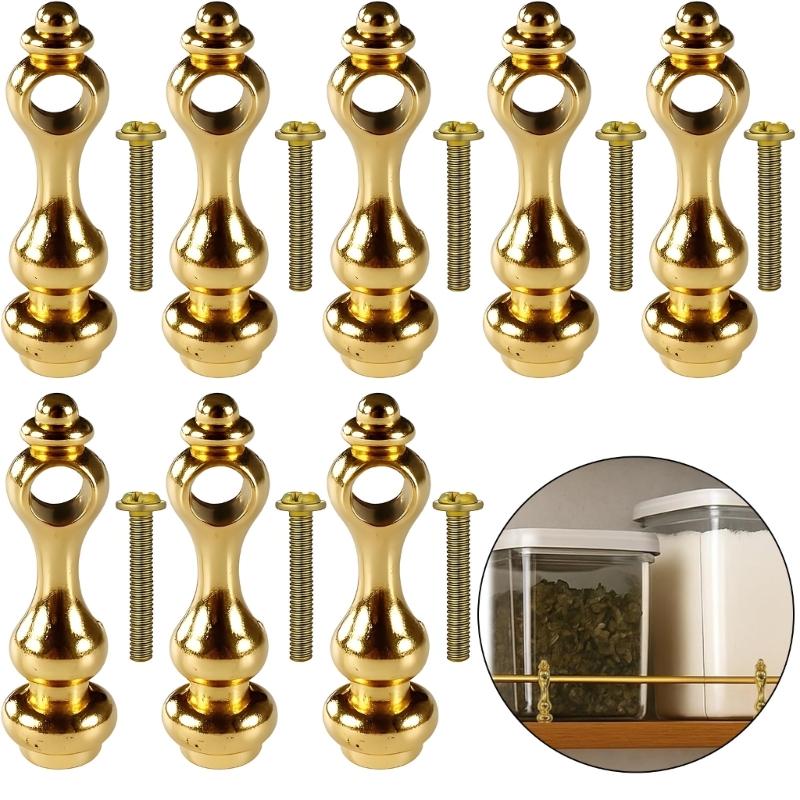 Set mit 10 Stück Elegante Messingbeschläge Küchen-Club-Geländer Zur Befestigung von Glasplatten an Weinstellen und Regalen