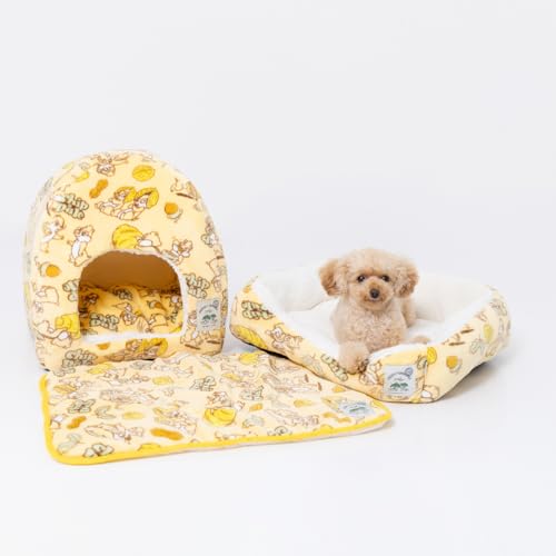 Three Arrows Chip & Dale Boa Dome Bed for Dogs and Cats, Yellow