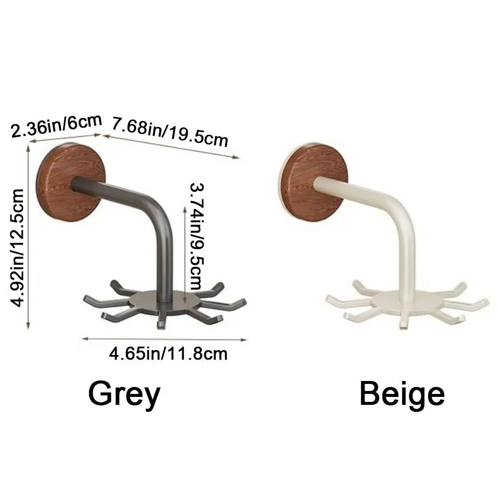 No Drill Kitchen Storage Rack Wall Mounted Space Saving 360 Rotating Hooks Anti Drop Spatula Spoon Holder for Kitchenware