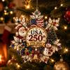 Customized Christmas Tree Pendant Acrylic Hanging Ornament, Double Side Printed 250th Anniversary Thoughtful Gifts for Family Friends Tree,