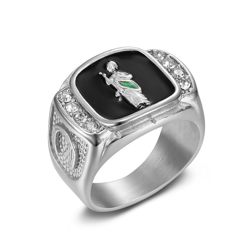 Classic Stainless Steel Character St. Jude Rings for Men Women Fashion Religious Amulet Jewelry Couple Party Gifts Dropshipping