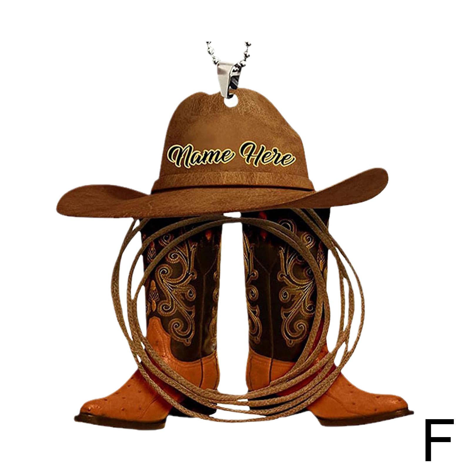 

Arcylic Cowboy Hangings Украшение для автомобиля Персонализированные сапоги и шляпа Cowboy Hangings Украшение для рождественской елки для девушки-ковбоя
