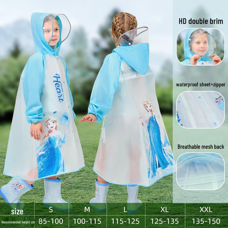 

Дитячий дощовик-пончо з подвійним козирком та блискавкою Принцеса Ельза, милий S