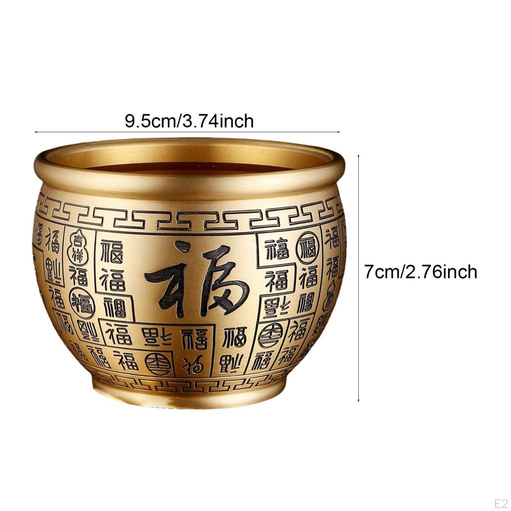Brass Feng Shui Treasure Bowl, Fortune Sturdy, Creative And Decorative, Desktop Ornament for .