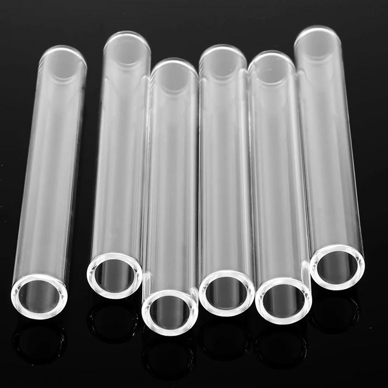 6 Pcs 4Inch Clear Borosilicate Glass Tube 12Mm OD 8Mm ID 2Mm Glass Thick Blowing Tubes with Cleaning Brush Easy Install