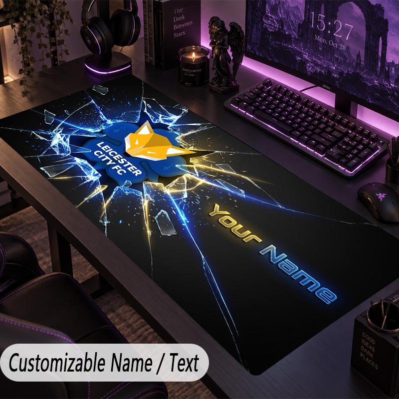 Large Mouse PadLeicester City Custom Name Text Personalized Desk Mat Non Slip Gaming Pad