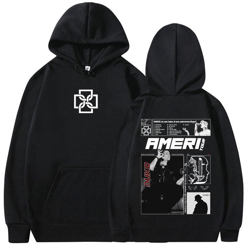 

Rapper Duki Ameri 2025 Tour Merch Hoodies Men s Women Clothing Fashion Hip Hop Hooded Sweatshirts Vintage Streetwear Pullovers 3XL