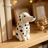 Creative Home Office Decor Handmade Dalmatian Dog Wooden Ornament, Hand Carved Basswood Ornament Animal Figurine, Sculpture for Window Minimalist