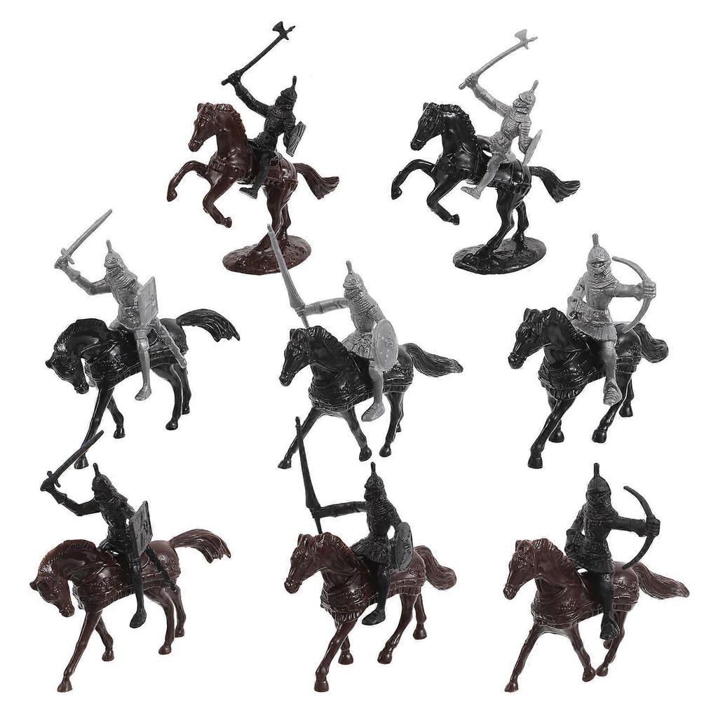 Knight Soldier Mini Plastic Toys for Play 96Pcs Medieval Figures with Horses
