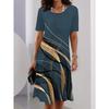 New Fashionable Commuter All-over Printed Short-sleeved Dress