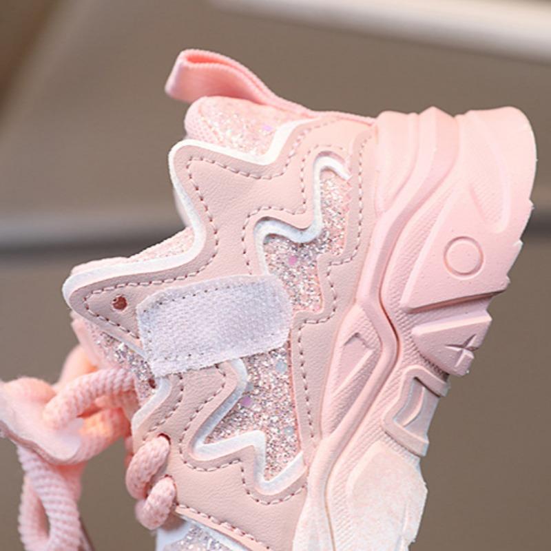 2-8 ani Pantofi sport pentru fete Lungimea piciorului 12-17cm Pantofi copii din piele coreeană Pantofi pentru tată Mov/roz deschis