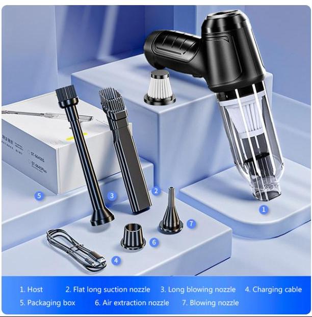 2025 12000PA Wireless Car Vacuum Cleaner USB Charging 3600mAh Portable Cleaning Appliance Mini Vacuum Cleaner Household Car Cleaning