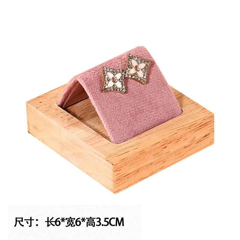 Solid Wood Counter Props Jewelries Rack Ear Jewelry Display Rack Various Types of Jewelry Decoration Racks Velvet Earring Holder