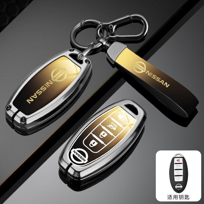 2/3/4/5Buttons Zinc Alloy Leather Car Remote Key Cover Case For Nissan X-Trail Qashqai Sentra Serena Tiida Teana Juke Leaf Micra