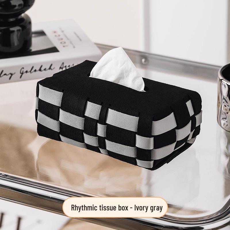 Elegant Woven Plaid Tissue Box for Home and Car