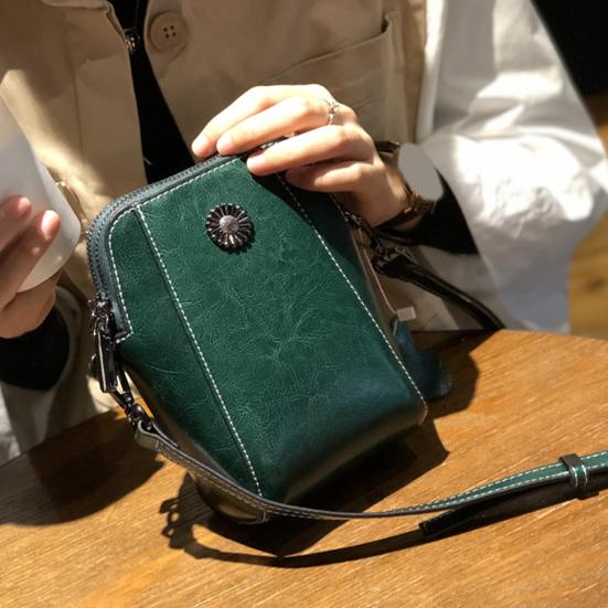 Lady Shoulder Bag Pure Color Retro Faux Leather Detachable Adjustable Shoulde Strap Lipstick Phone Card Key Storage Crossbody Bag for Dating Commuting