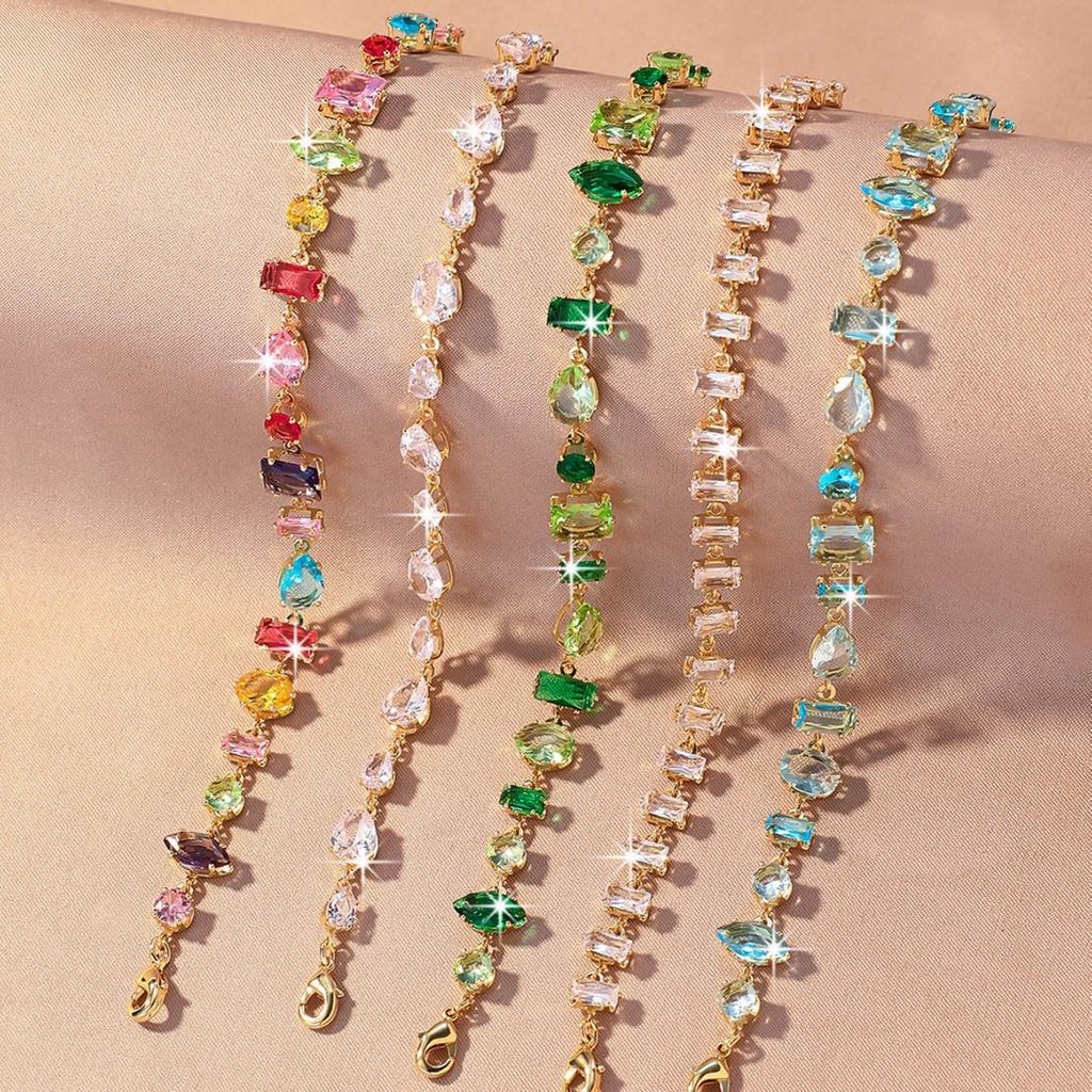 Luxury Gold-Plated Copper Zircon Leaf Bracelet, High Quality Jewelry