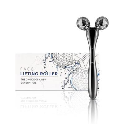 Gesichtsroller kleines Gesicht Schönheit 3D Y-förmige Massage Körper wasserdicht kein Aufladen erforderlich Gerät Unisex Schwellungsvorbeugung (dunkelgrau)