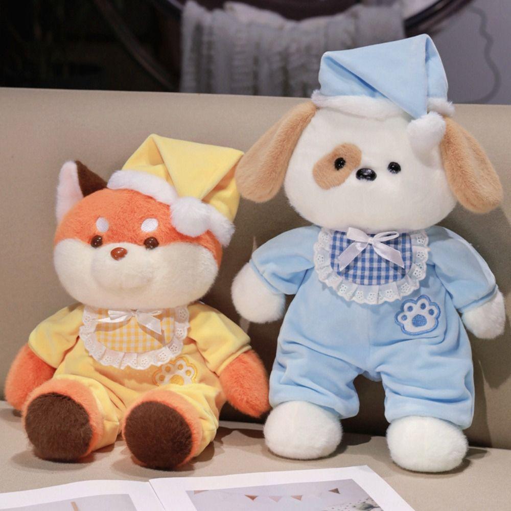 Fluffy Pajamas Dog Doll With Hat Clothes Animal Plushies Dolls Koala Plush Toys  Party Supplies