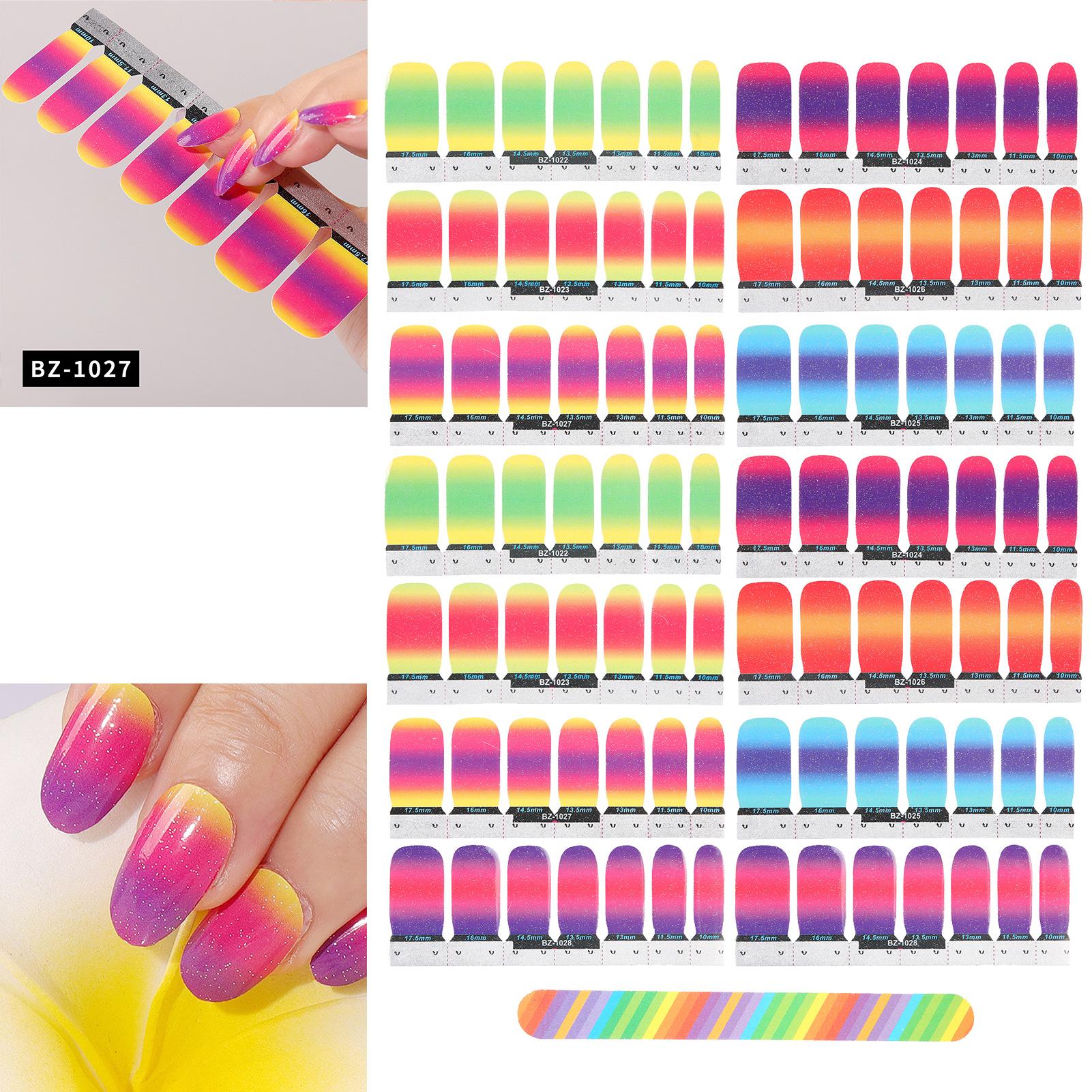 

Manicure Sticker Set Gradient Color Waterproof Nail Polish Strips Nail Decorations